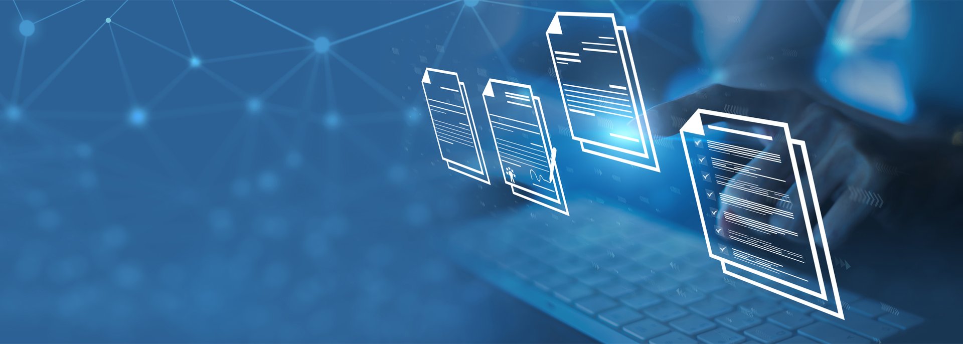 Graphic design concept of digital signs emanating from a computer.